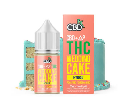 CBD + Delta-9 THC Vape Juice: Wedding Cake - Hybrid